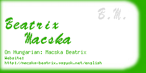 beatrix macska business card